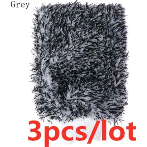3pcs/lot Soft Large Microfiber Colored Velvet Glove Wash Mitt Car Washing Glove High Density Cleaning Plush Doubleside