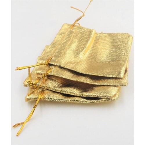 50pcs/lot Gold Foil Organza Bag Candy Gift Bags 3 Size Wedding Party Favor Pouch Christmas Decoration Packaging Bags