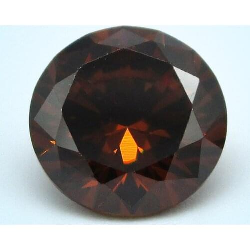 5A Quality Free Shipping 1.0~3.0mm Coffee Color Cubic Zirconia Stone Round Cut Loose Brown CZ Synthetic Gems For Jewelry