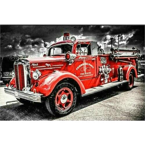 5d diamond painting card red car full square drill diamond mosaic landscape 3d diamond embroidery decorative sticker 50x75cm