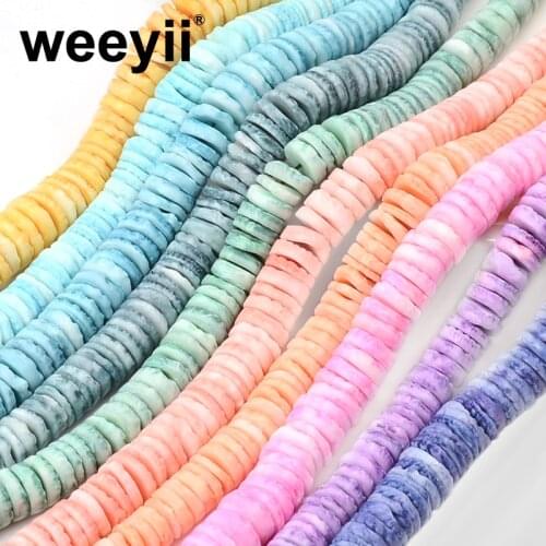 4~8mm Colorful Natural Oblate Shape Shell Beads Punch loose Beads For Jewelry Making DIY Elegant Necklace Bracelet Accessories
