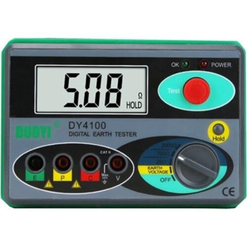 DY4100 Digital Earth Ground Resistance Meter Tester 0-2000Ω Megohmmeter Multimeter with Higher Accuracy
