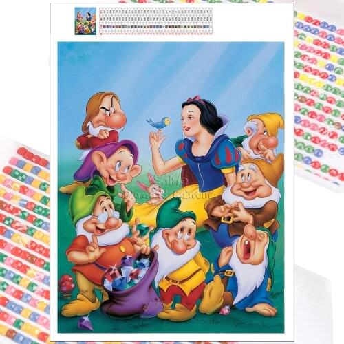 Children Diamond Painting Disney Snow White Dwarf Cartoon 5D DIY Cross Stitch Embroidery Mosaic Square Round Handmade Home