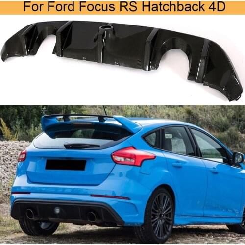 Carbon Fiber Car Rear Bumper Diffuser Lip For Ford Focus RS Hatchback 4 Door 2016 2017 2018 Rear Diffuser Lip Spoiler Black FRP
