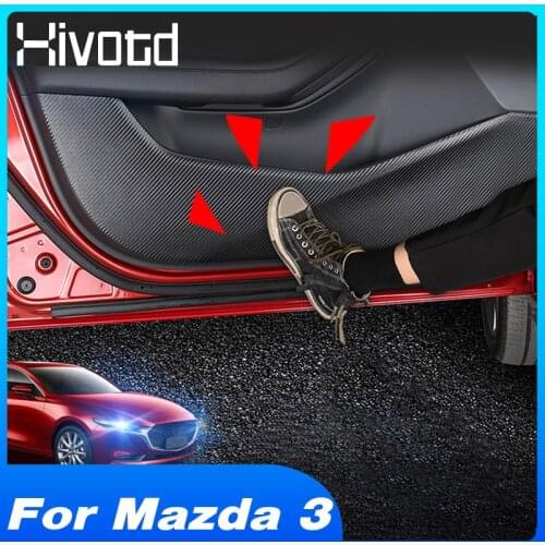 Hivotd For Mazda 3 2020 2019 Accessories Interior Decoration Car Door Anti Kick Pad Side Edge Film Strip Sticker Cover