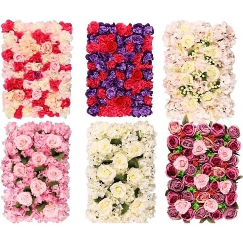 Artificial Plant Rose Flower Wall Background Wall Silk Fake Rose Lawn Wedding Decoration Mariage Garden Home Decor Accessories