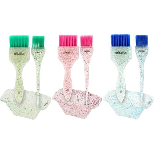 3 Piece Hair Dye Brush Bowl Hair Color Mixing Bowl Hair Coloring Tool Kit for Home Dyeing