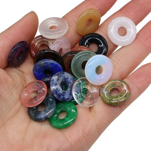 Natural Stone Round Ring Sweet OL Handicraft Tigers Eye Opal Transfer Making DIY Bracelet Necklace Sweater Chain Beads Jewelry