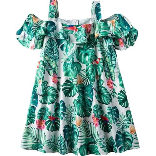 Summer Girls Dresses Kids Flower Print Dresses Clothes Kids Summer Princess Dress Children Party Ball Pageant Dress Outfit