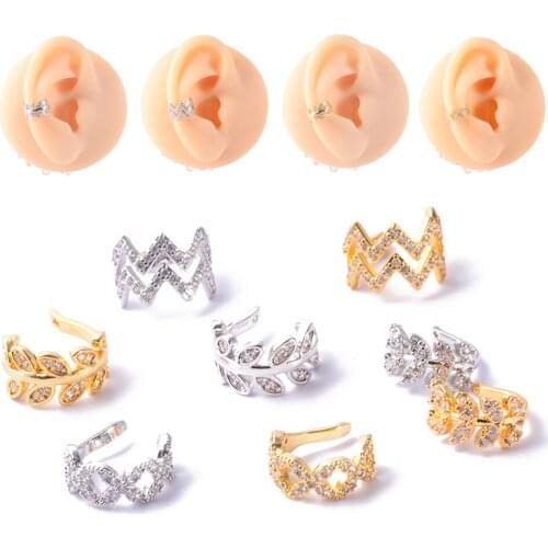 1PCS Gold & Silver Color Ear Cuff Adjustable Micro Pave CZ Zircon No Hole Non-Pieced No Piercing Small Sized Girl Clip Conch Fak