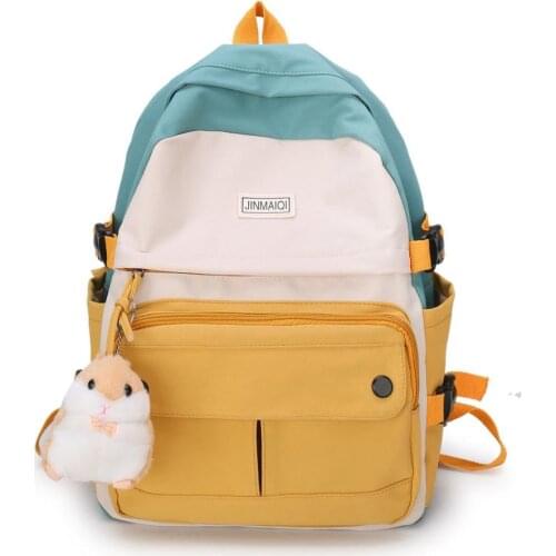 Kawaii Student Men Black Schoolbag For Lady Cute Waterproof Bookbag Women Mochila Fashion Girls Canvas Backpack Female