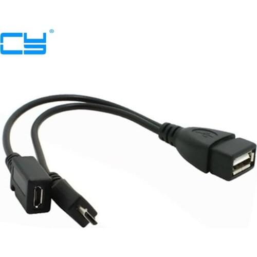 Mini curto micro usb host otg cabo micro usb com poder para samsung i9100 i9300 i9500 n7000 n7100 i9000 ngansek no carregamento