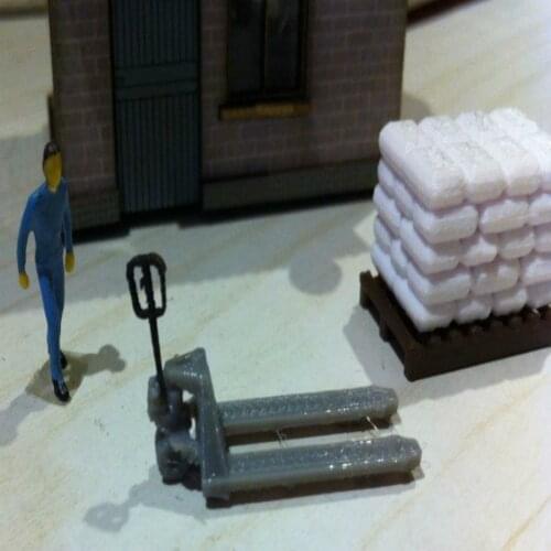 3pcs/lot Train Model 1 87HO Architectural Scene Sand Table Railway Around Original Brand Matching Hydraulic Trailer