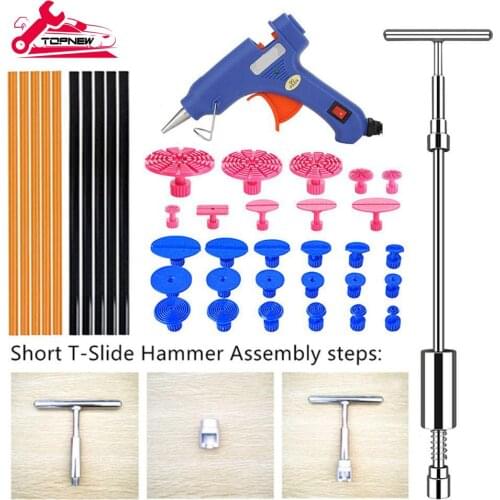 Auto Body Paintless Dent Removal Tools Kit Glue Gun Dent Lifter Puller Set For Car Hail Damage And Door Dings Repair