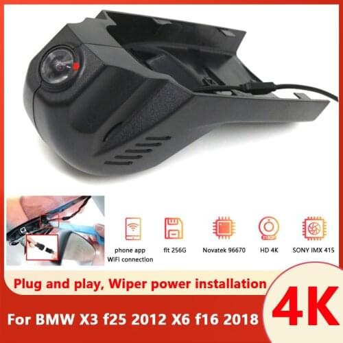 New! Plug and play Car DVR Video Recorder Dash Cam Camera For BMW X3 f25 2012 X6 f16 2018 High quality driving recorder hd 2160P