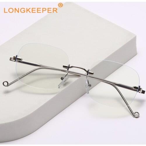 Blue Light Blocking Glasses For Men 2021Rimless Square Computer Eyeglasses Frames Women Transparent Lens Gaming Eyewears Oculos