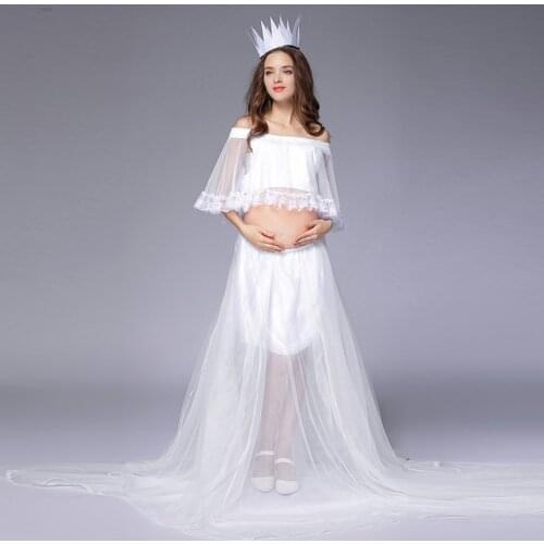 Maternity dresses for photo shoot sexy white lace maternity tulle dresses for pregnant women photo shooting maternity photoshoot