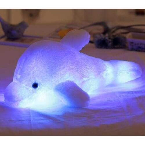 Led Light Dolphin Plush Toy Flashing Lighting Stuffed Dolphin Plush Doll Room Decor Birthday Gift For Girlfriend Girls