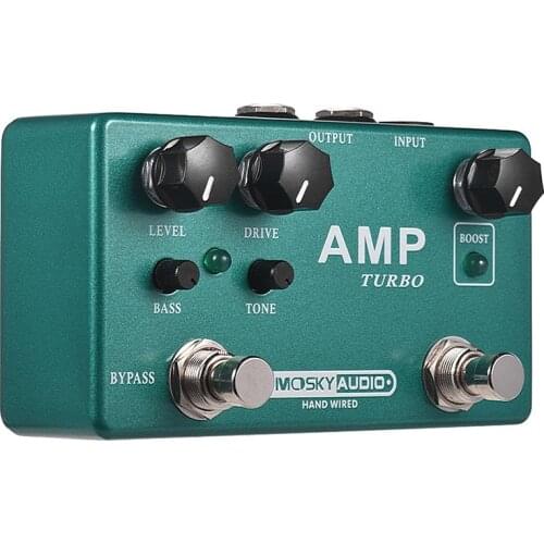 MOSKY Electric Guitar Processor Effects Pedal Fuzz Pedals Sound Mixer AMP TURBO Overdrive With Clean Booster Metal Shell