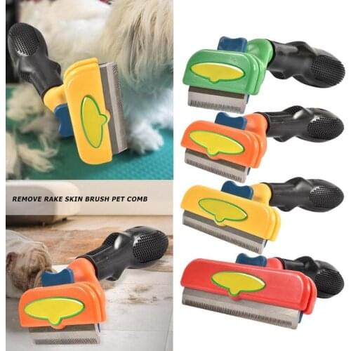 2021new Pet Hair Removal Comb for Cats and Dogs Stainless Steel Debonding Edge Surface Coating Brush, Hair Remover Pet Grooming