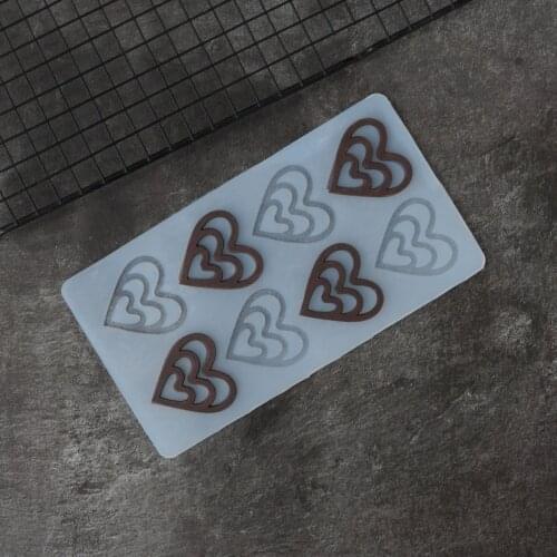 Hollow Out Heart Shape Chocolate Stencil Cup Cake Decorating Silicone Mold Transfer Sheet Baking Chablon DIY Chocolate Chip