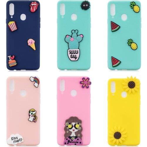 3D Silicon Phone Case For Samsung Galaxy A20S 2019 Candy color Soft girl Pineapple Cases For samsung galaxy a10s 2019 fundas