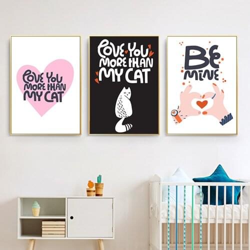 Nordic Minimalist Quotes Canvas Wall Art Print Painting Motivational Love Text Poster Pink Decorative Picture Modern Home Decor