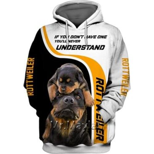 Personality Fashion Animal Rottweiler 3D Print Graphic Hoodie Men/Women Streetwear Oversized 5XL Sweatshirt Harajuku Tops QW-04