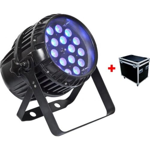 4pcs + Flightcase Outdoor Led Par Zoom Light 18x18w 6in1 RGBWA UV Par Led 64 Waterproof Led Par IP65 DMX Stage Light