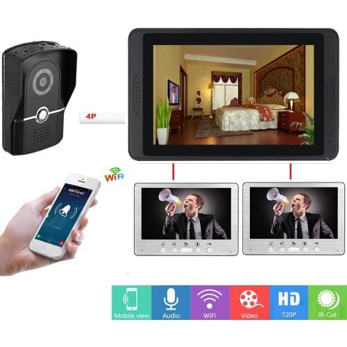 SmartYIBA Wifi Doorbell Smart Door Entry System Wireless/Wired Support 8 APP Users Control Video Door Phone Intercom