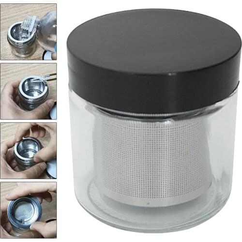 Manual Diamond Washing Cup Gemstone Cleaning Jar with Stainless Steel Sieve Watch Parts Clean Tool Jars Alcohol Cleaner