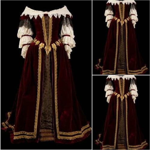 History!Customer-made 17 Century Vintage Costumes Renaissance Dress Steampunk dresses Gothic Cosplay Halloween Dresses C-1213