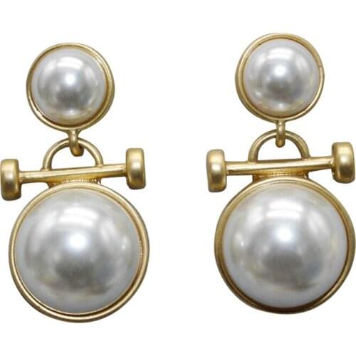 Ydgy new jewelry retro elegant wedding party gold matte gold pearl earrings female accessories jewelry