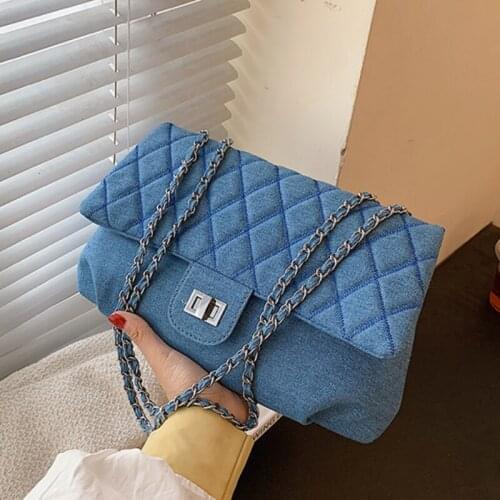 Women denim Quilted Bag 2022 Fashion chain Shoulder Bag Female Luxury Handbags Women Bags Designer Sac A Main Femme