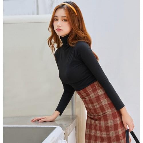 Women Girls Cotton T-shirt Solid Long Sleeve Casual Tee Plus Size Undershirt Lady Clothes Tees & Tops