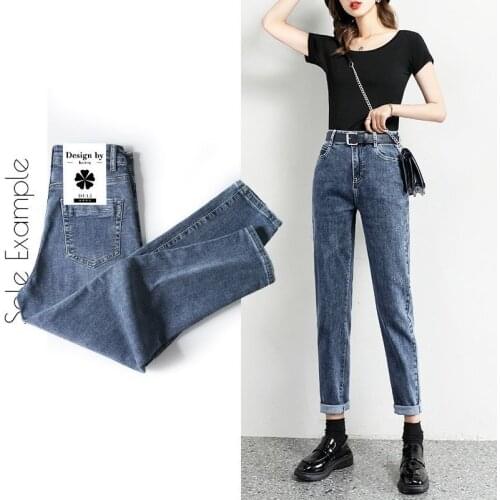 Jeans womens elastic 2020 new autumn loose straight Harlan slim high waist pants