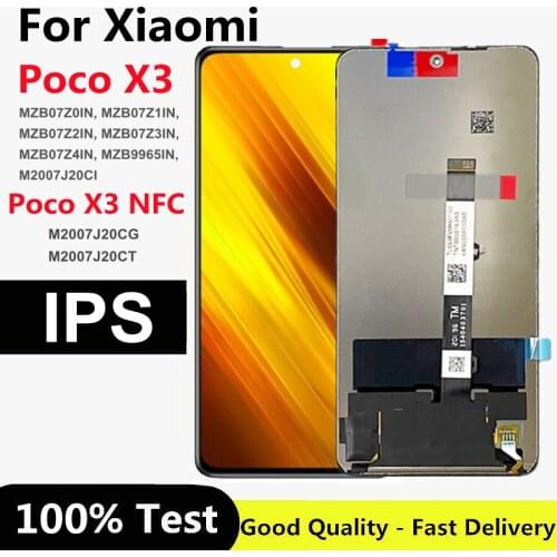 6.67" For Xiaomi Poco X3 NFC LCD MZB07Z0IN LCD Display Touch Panel Screen Digitizer For Poco X3 M2007J20CG lcd