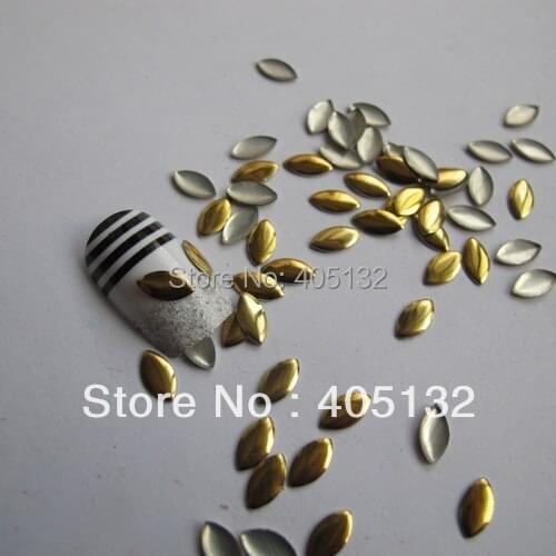 1 Bag OD-35-Gold Free Shipping 3D 3*6MM Gold Horse Eye Metal Stud Shiny Nail Decoration Lovely Outlooking