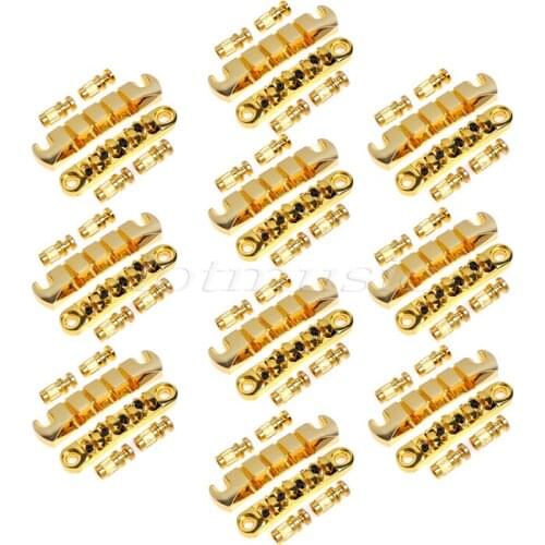 10 sets Gold Tune O Matic Bridge Tailpiece For 4 String Guitar Bass Replacement