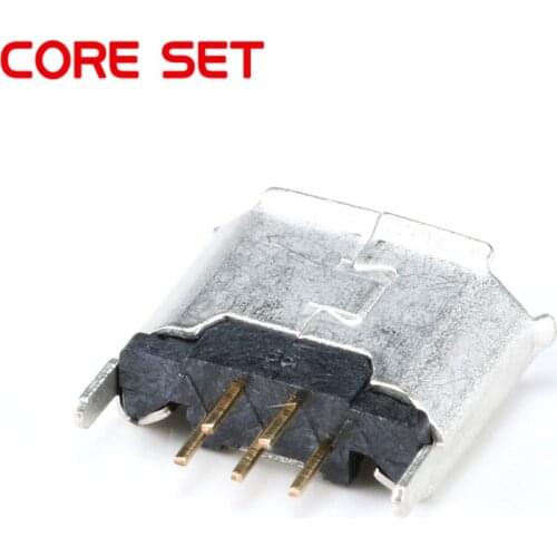 100PCS Micro USB 5P Connector 5 Pin SMD DIP MINI USB Female Socket