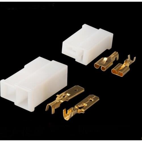 161971989 100pcs 2Pin 6.3mm Female Auto Motorcycle Electronic Wiring Connector for DJ7028-6.3-21