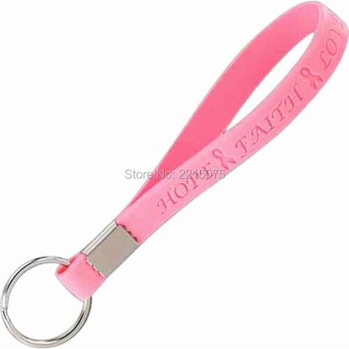 300pcs keyring hope faith love keychain silicone wristband rubber bracelets free shipping by DHL express