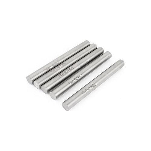 5 Pcs HSS High Speed Steel Round Turning Lathe Bars 10mm x 100mm