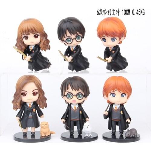 6pcs Q Posket Cute Big Eyes PVC Anime Dolls Collectible Action Figure Q Version Model Toy
