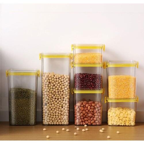 700/1300/1800ML Food Storage Container PET Kitchen Refrigerator Noodle Box Multigrain Storage Tank Transparent Sealed Cans Jar