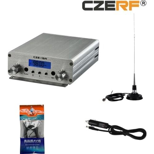 87-108MHz CZE-15A 2w/15w wireless Radio Station FM transmitter with Car antenna Center Frequency 98MHz kits