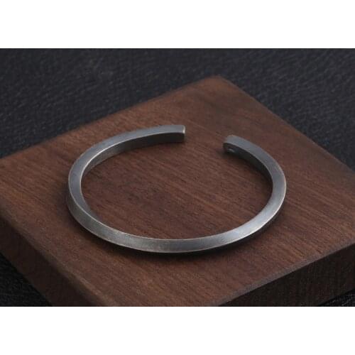 925 Sterling Silver Mobius band men women lovers' Cuff bangle Bracelet A2909