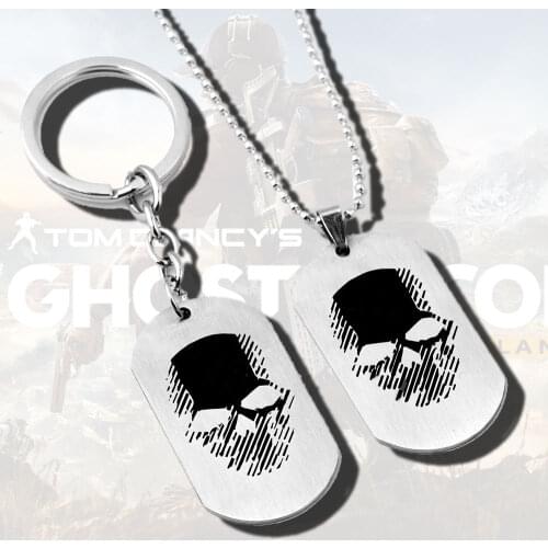 Tom Clancys Ghost Recon: Wildlands Vintage Llaveros Beads Necklace Pendant Choker Original Keychains Sublimation Blanks Keyring