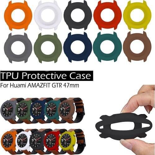 Watch Case TPU Silicone Cover Frame for Xiaomi Huami AMAZFIT GTR 47mm Smart Bracelet Protector Shell Replacement Cases