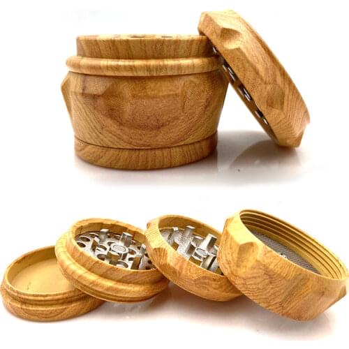 Wooden Resin Weed Grinder 4 Layers Machine Herb Grinder 40mm Tobacco Smoke Crusher Hand Muller Mill Pollinator Smoking Tools
